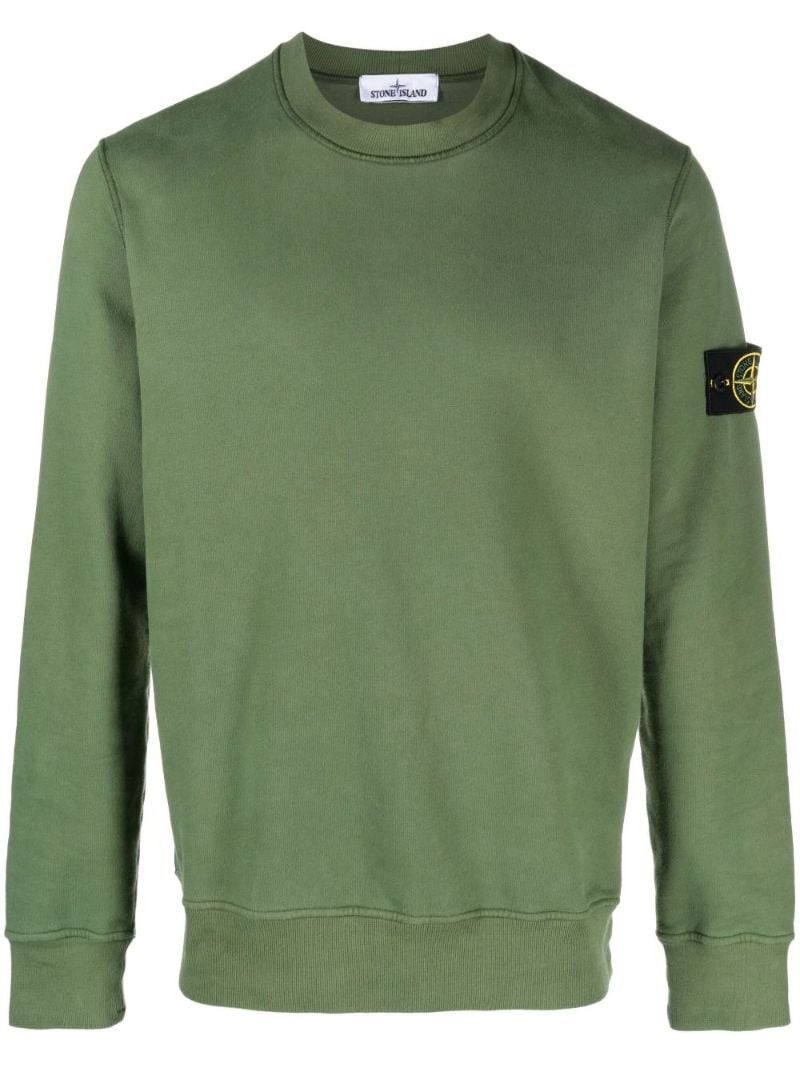 Green Crew Neck Brushed Cotton Sweatshirt