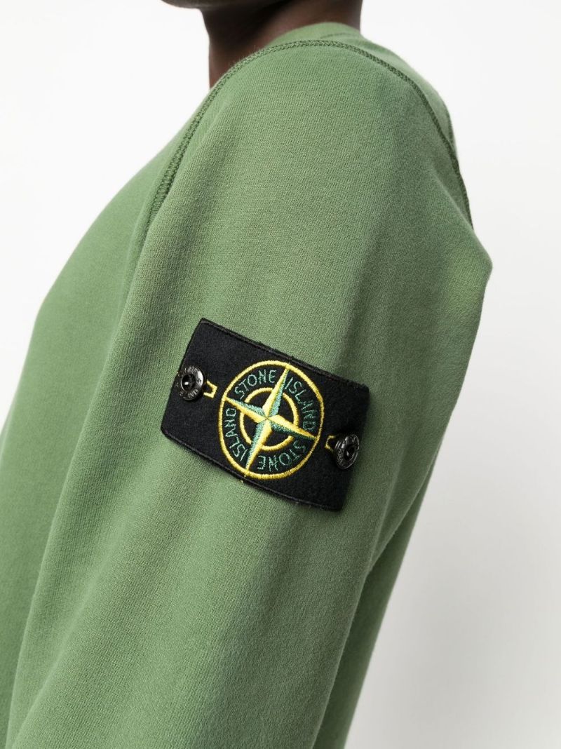 Green Crew Neck Brushed Cotton Sweatshirt