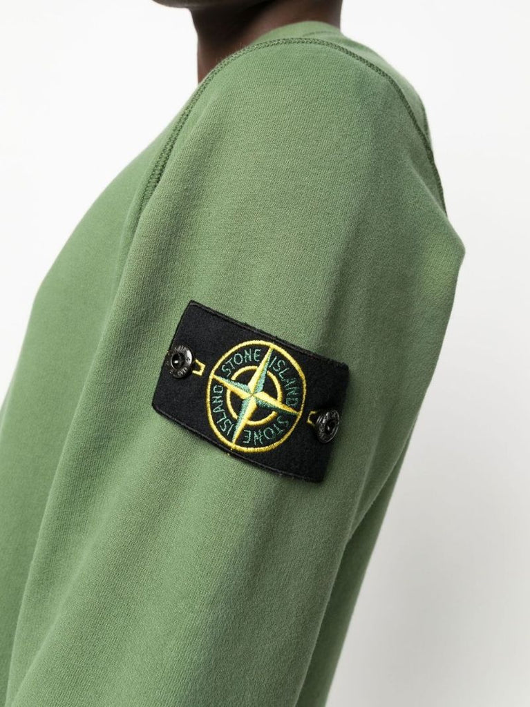 Green Crew Neck Brushed Cotton Sweatshirt