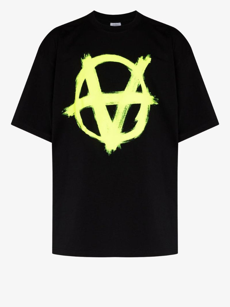 Double Anarchy Logo Print Cotton T-shirt