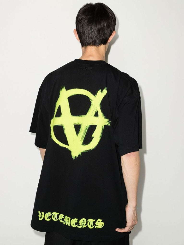 Double Anarchy Logo Print Cotton T-shirt