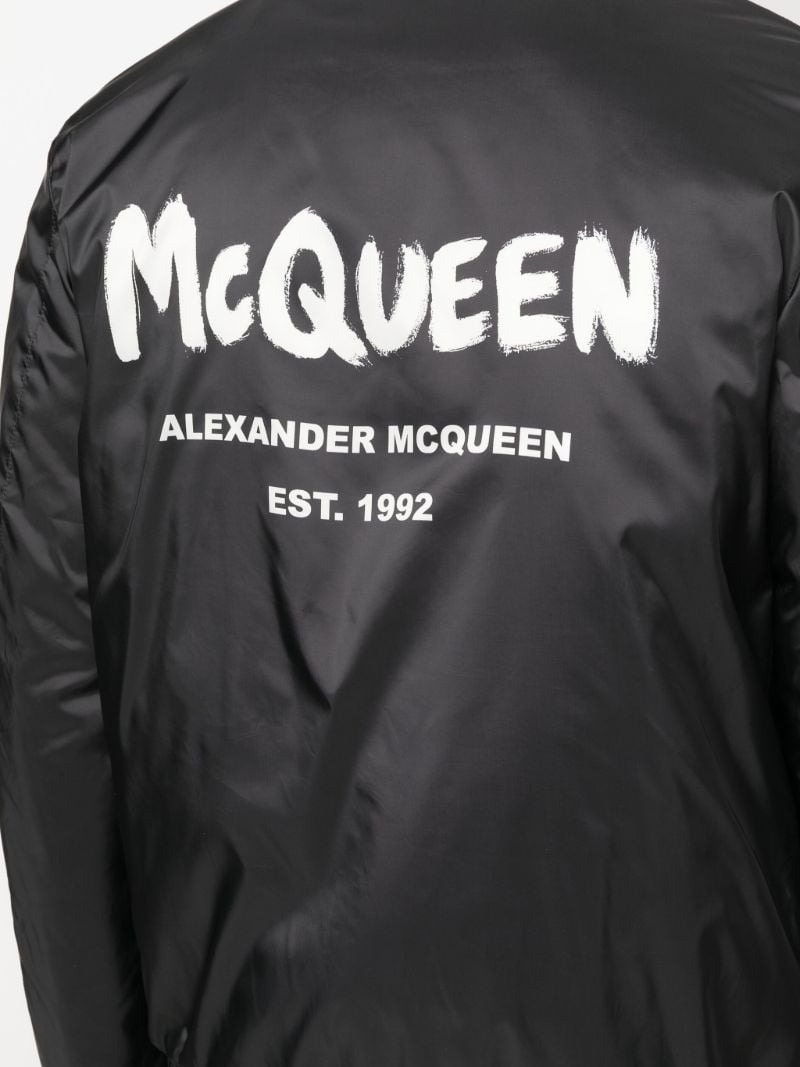 Black Logo Print Bomber Jacket