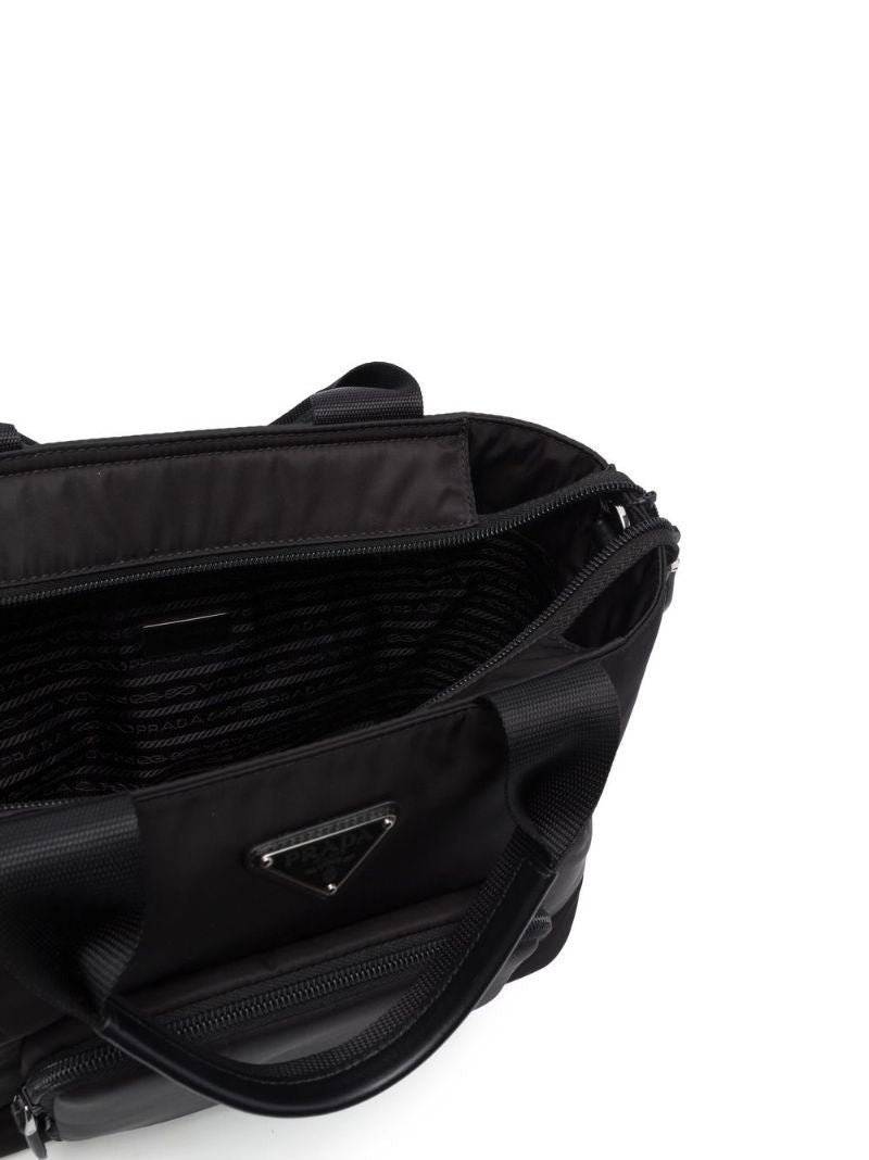 Logo-plaque Re-nylon Shopper Tote