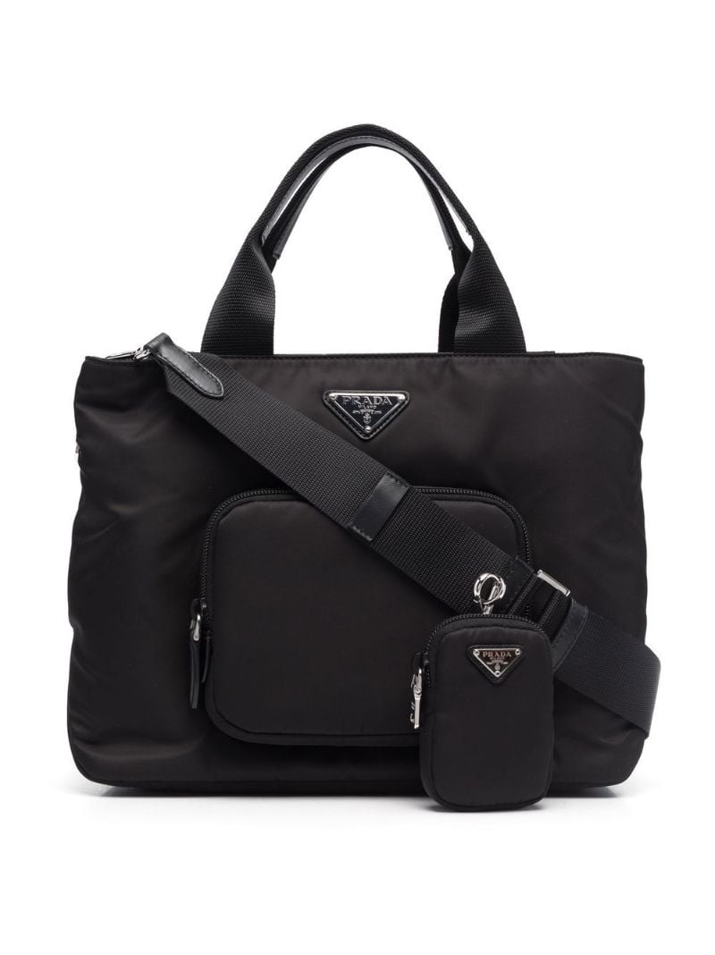 Logo-plaque Re-nylon Shopper Tote