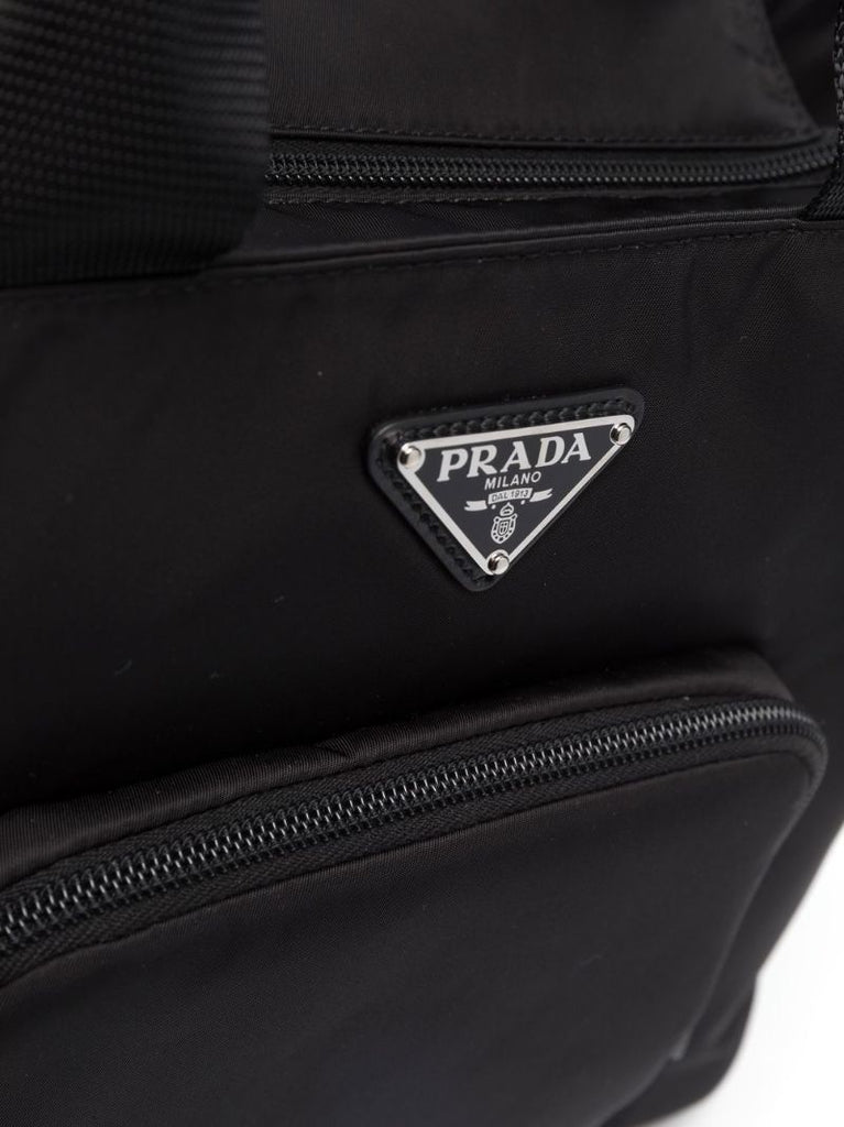 Logo-plaque Re-nylon Shopper Tote