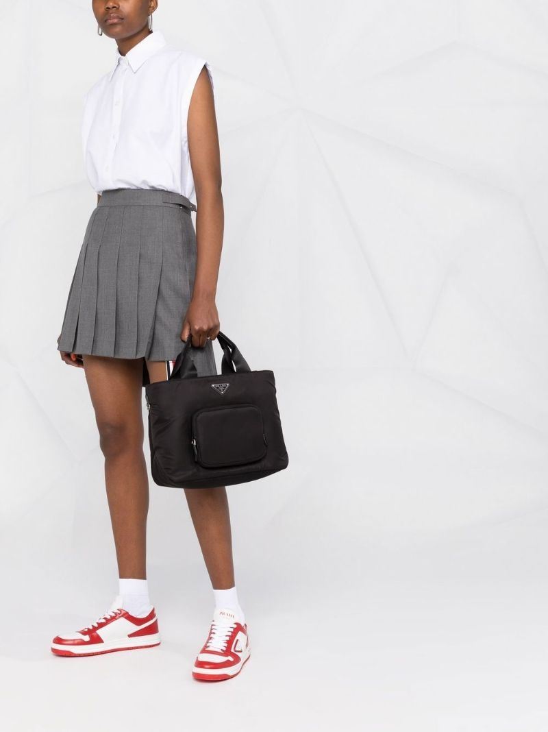 Logo-plaque Re-nylon Shopper Tote