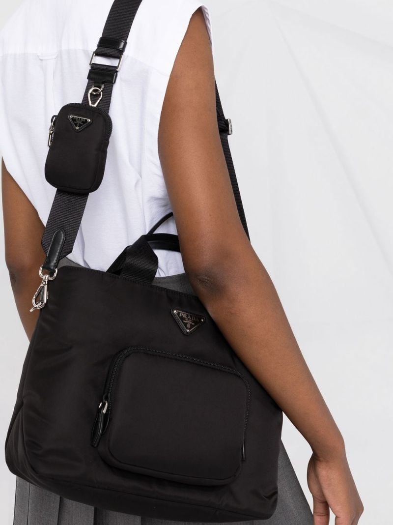 Logo-plaque Re-nylon Shopper Tote