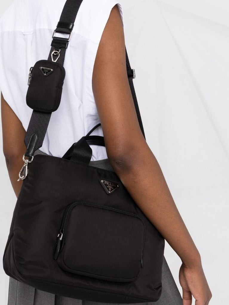 Logo-plaque Re-nylon Shopper Tote