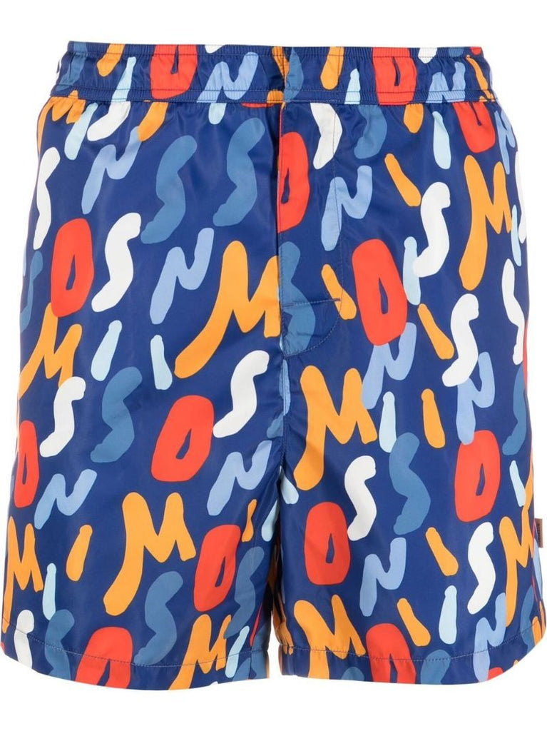 Blue Logo-print Swim Shorts