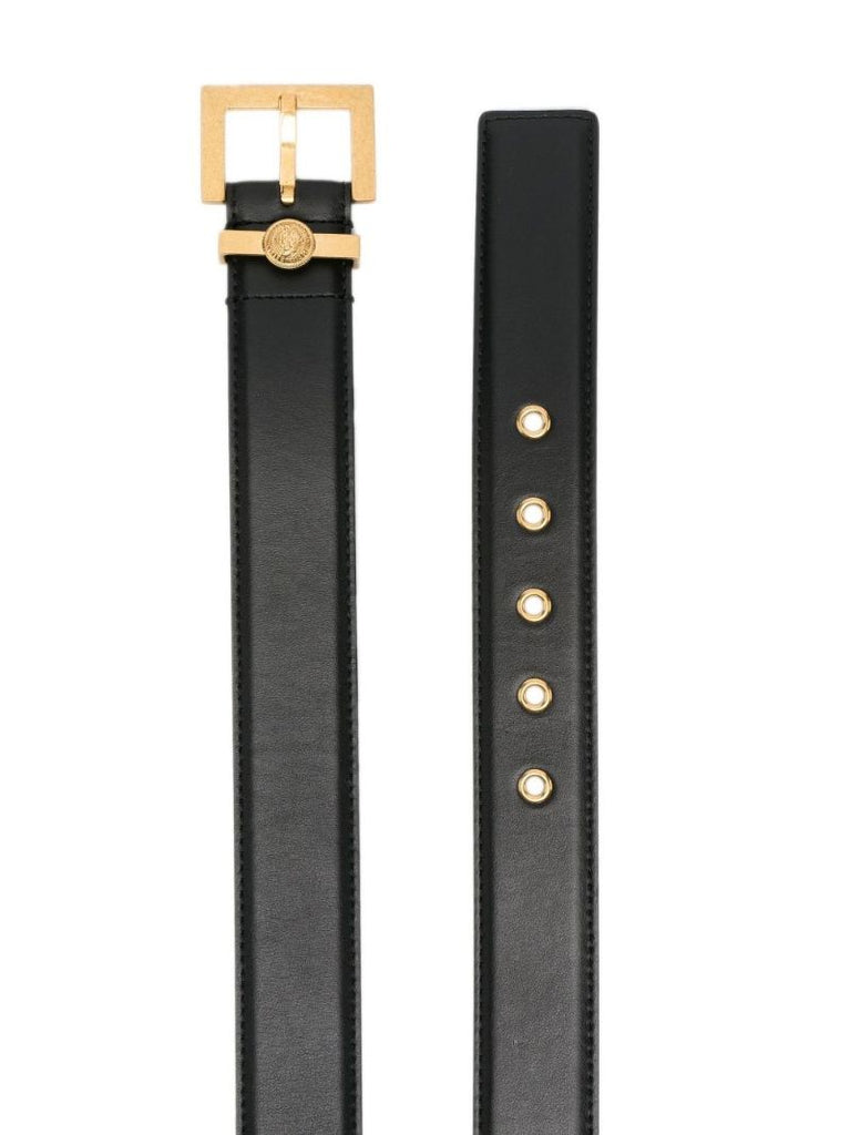 Black Coin Leather Belt