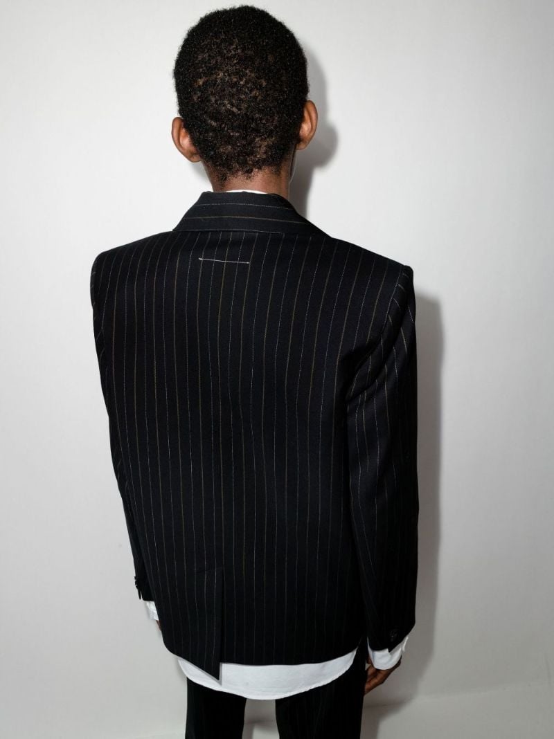 Black Pinstripe Double-breasted Blazer