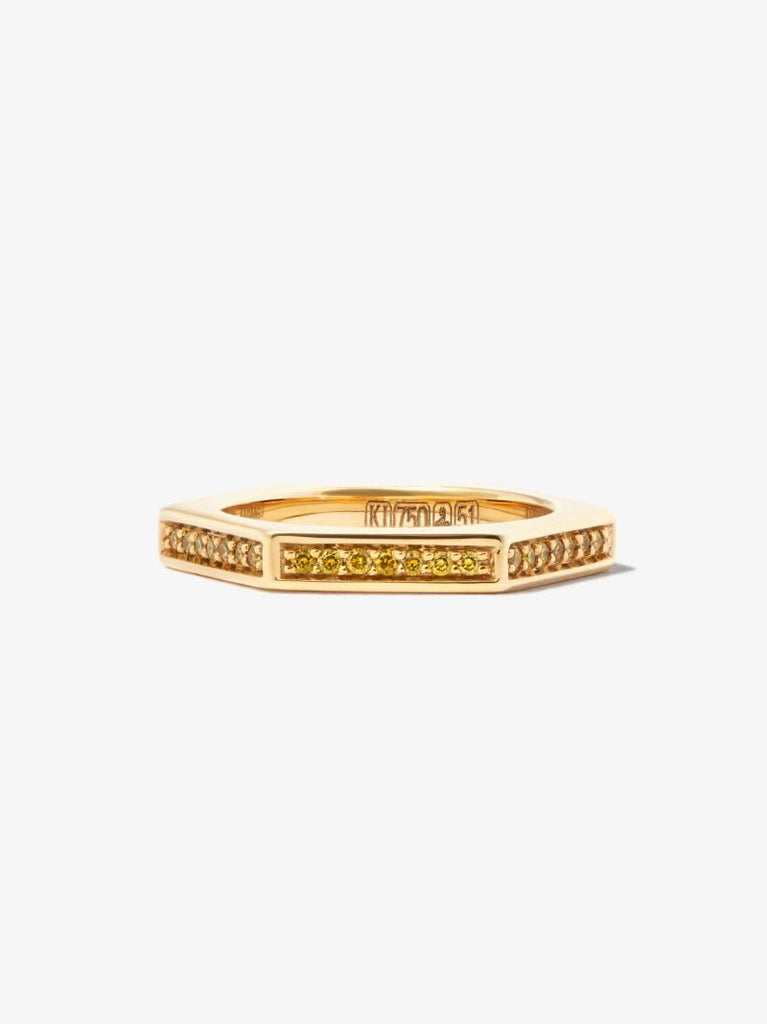 18k Yellow Gold Solis Hexagon Diamond Ring