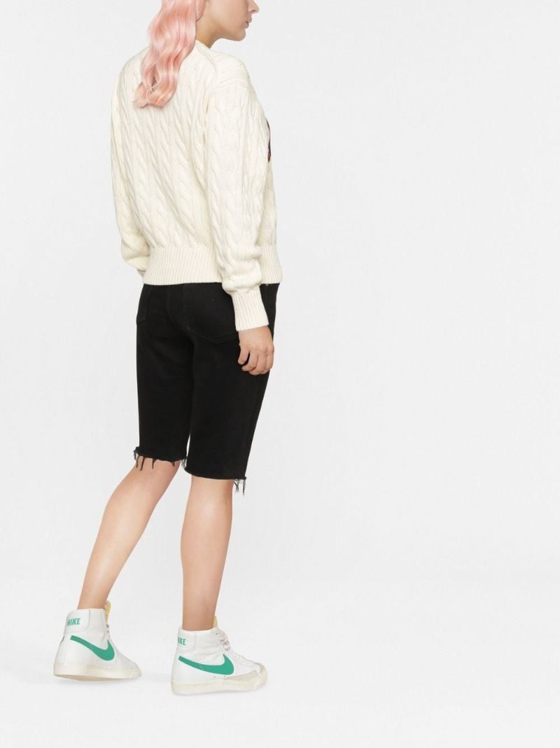 Neutral Logo Cable-knit Cotton Sweater