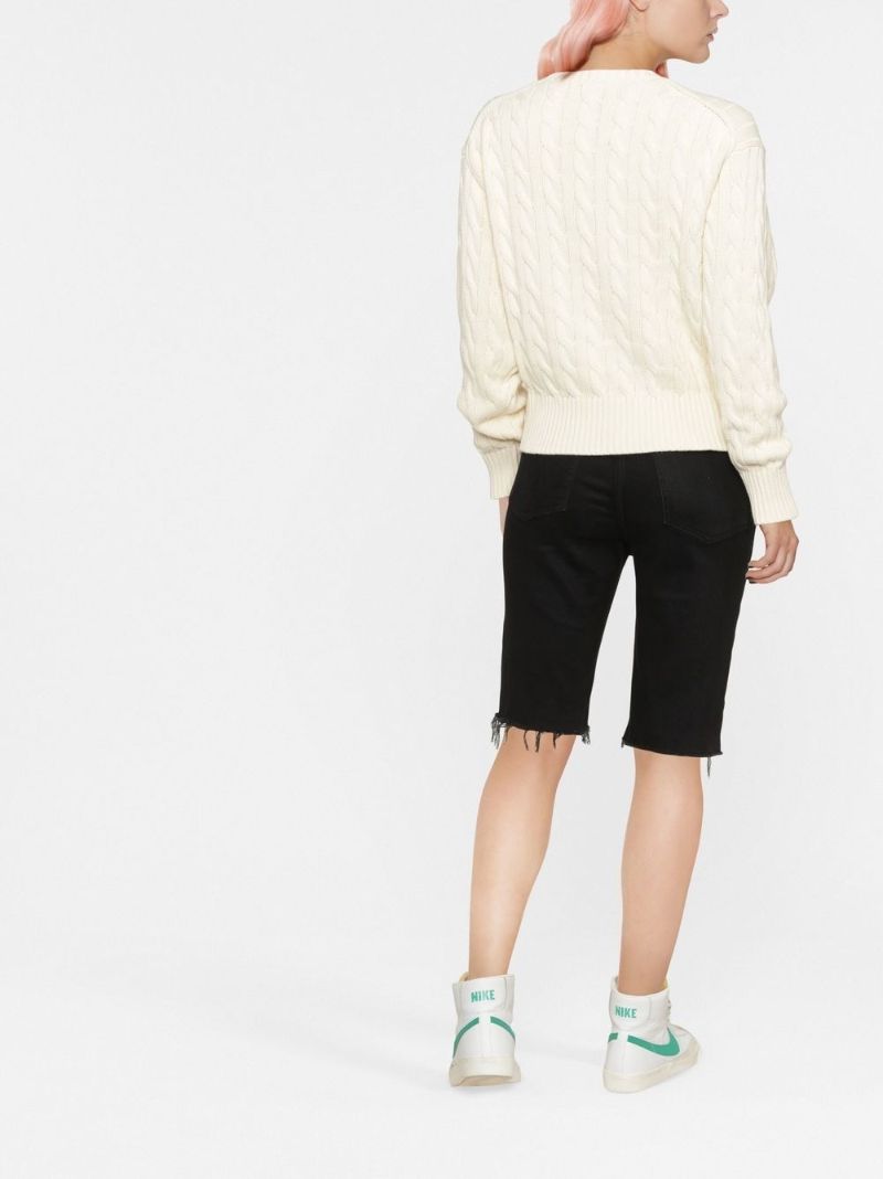 Neutral Logo Cable-knit Cotton Sweater