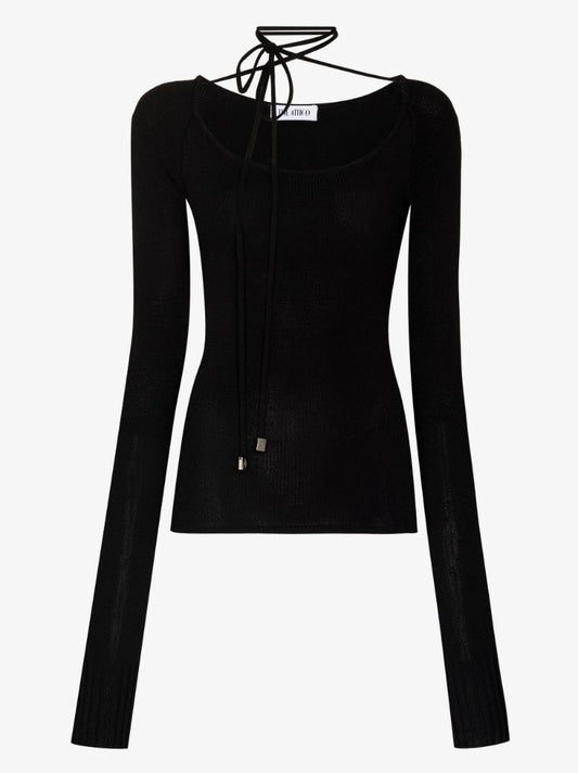 Heather Tie Strap Knit Top