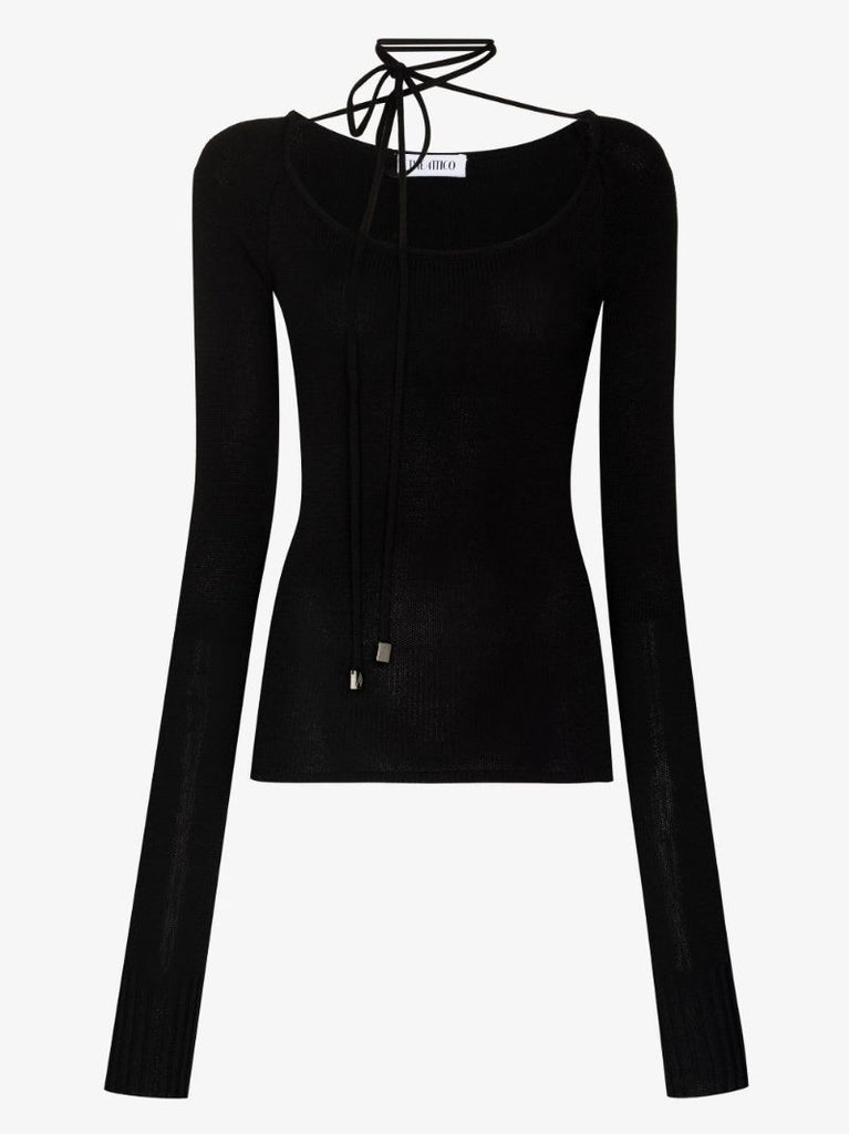 Heather Tie Strap Knit Top