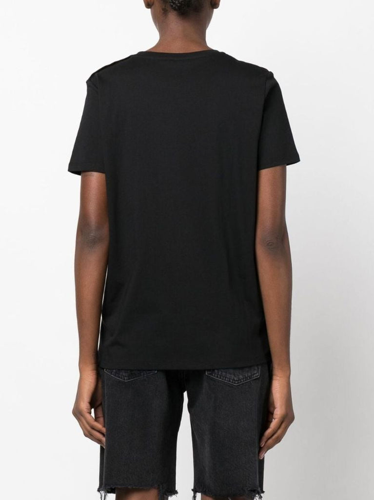 Black Logo Print Cotton T-shirt