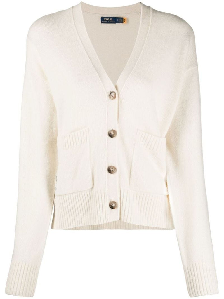 White Logo Cardigan