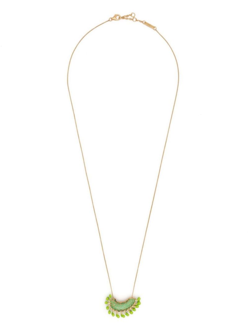 Gold-tone Crystal Pendant Necklace