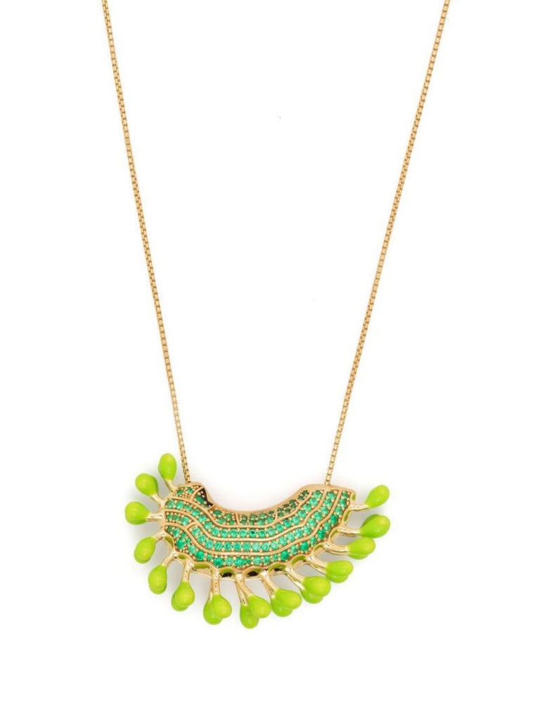 Gold-tone Crystal Pendant Necklace