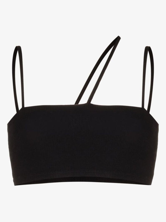 Black Nida Ribbed Organic Cotton Bra