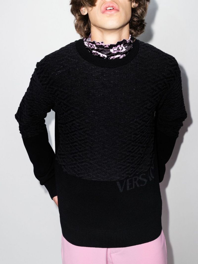 Black La Greca Wool Sweater