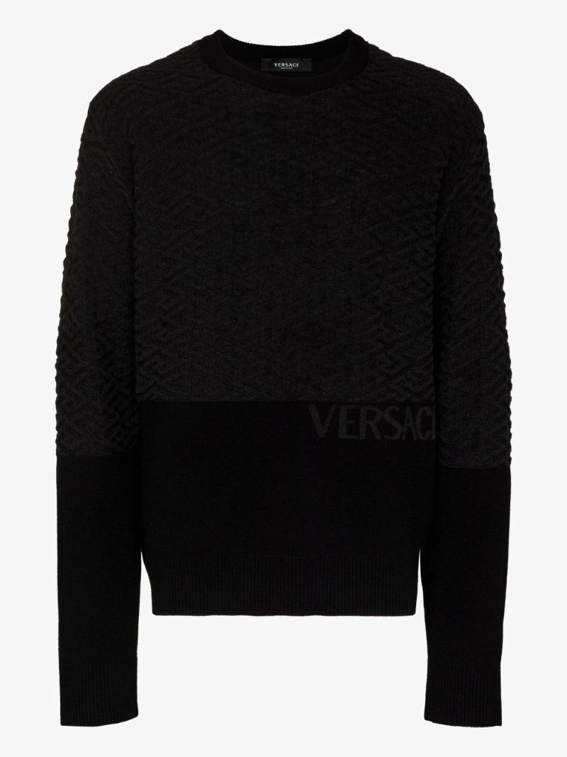 Black La Greca Wool Sweater