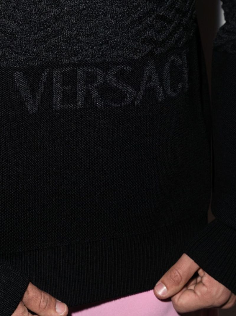 Black La Greca Wool Sweater