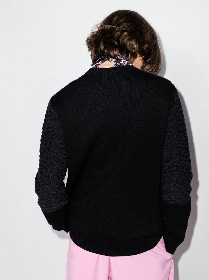Black La Greca Wool Sweater