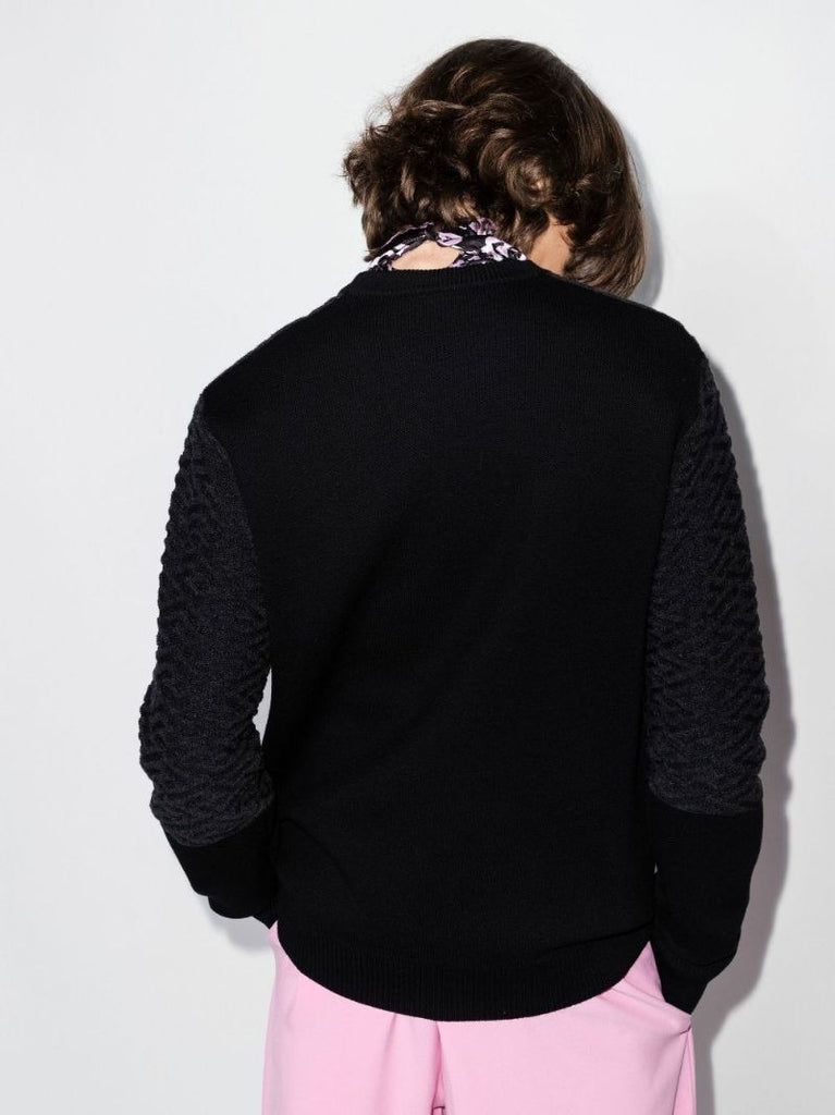 Black La Greca Wool Sweater