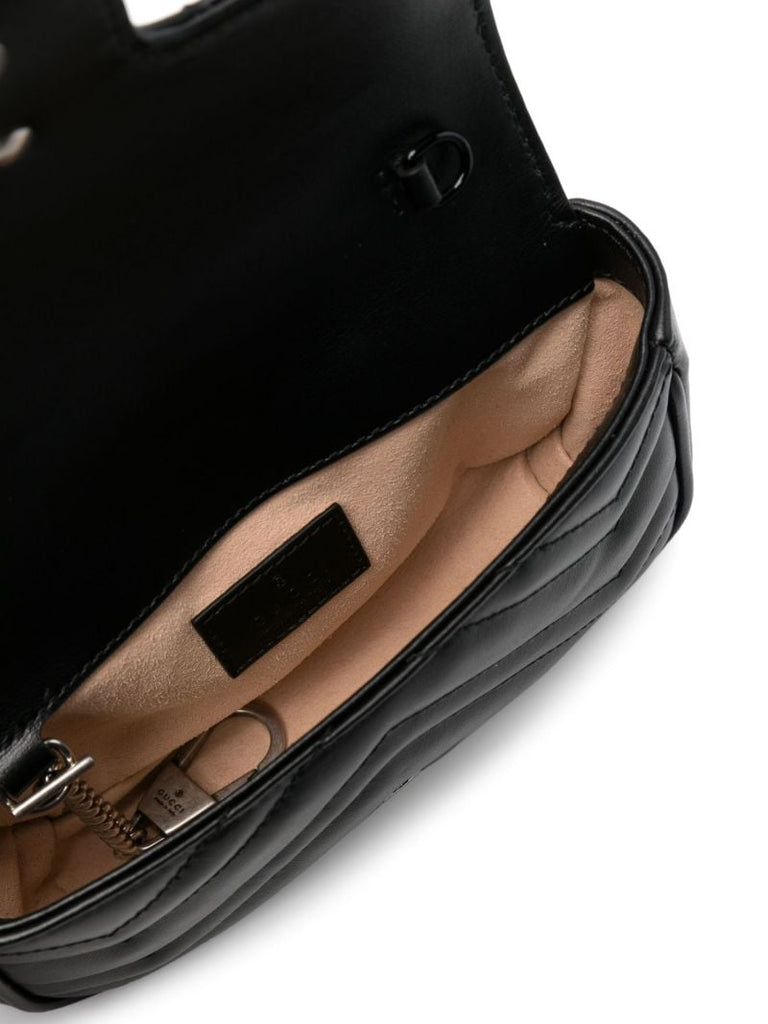Black Gg Marmont Leather Belt Bag