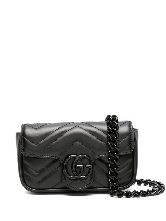 Black Gg Marmont Leather Belt Bag