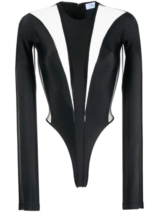 Black Illusion Shaping Panelled Bodysuit
