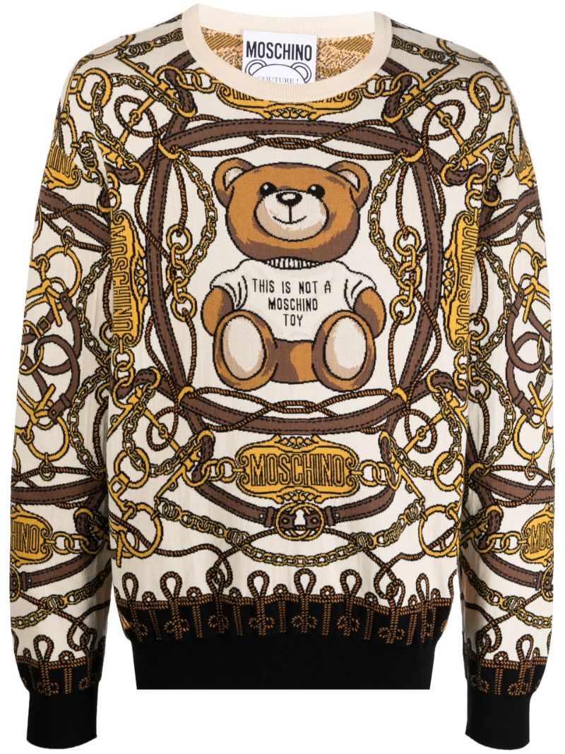 Neutral Military Teddy Scarf Cotton Jumper