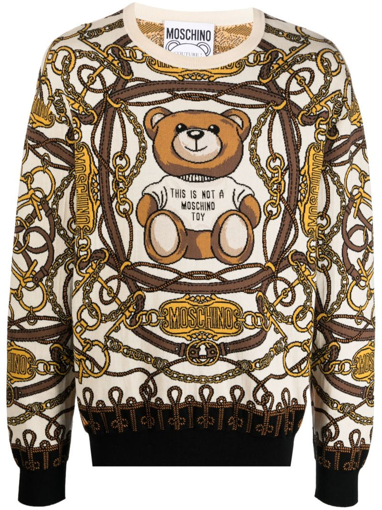 Neutral Military Teddy Scarf Cotton Jumper