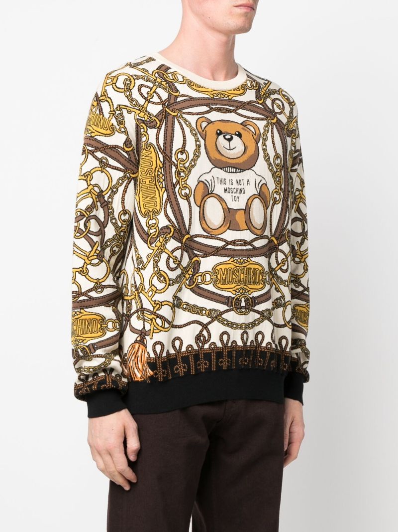 Neutral Military Teddy Scarf Cotton Jumper