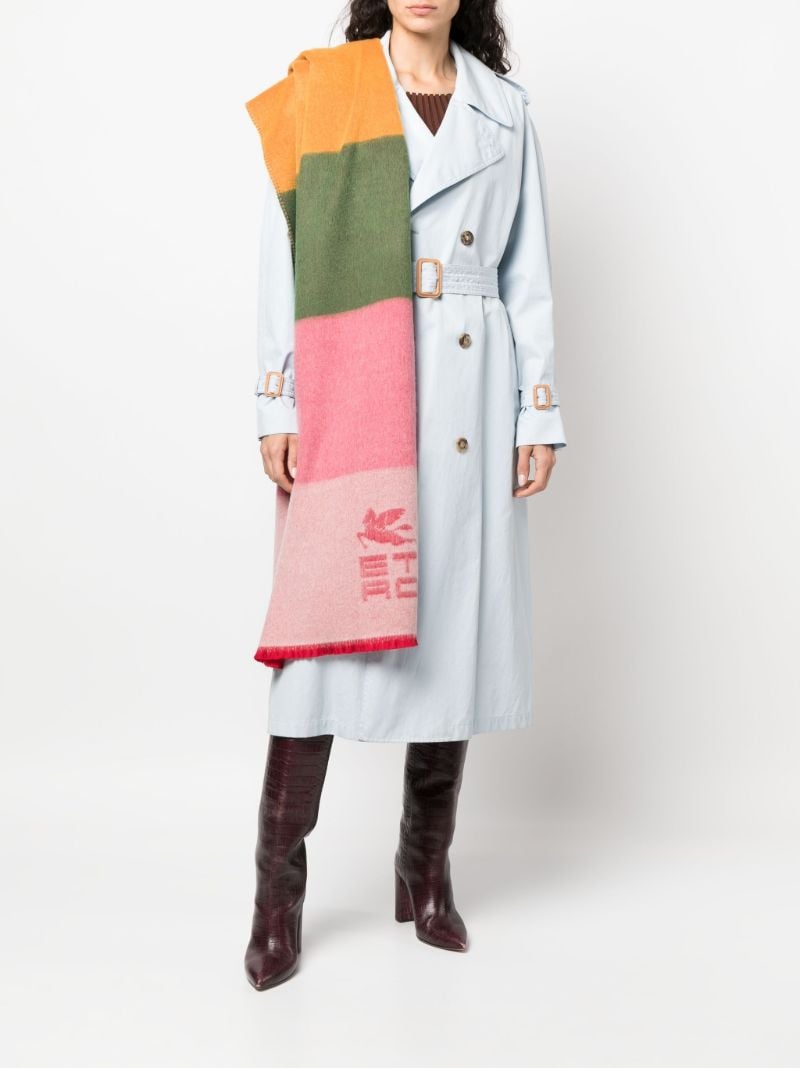 Pink Stripe Wool Scarf