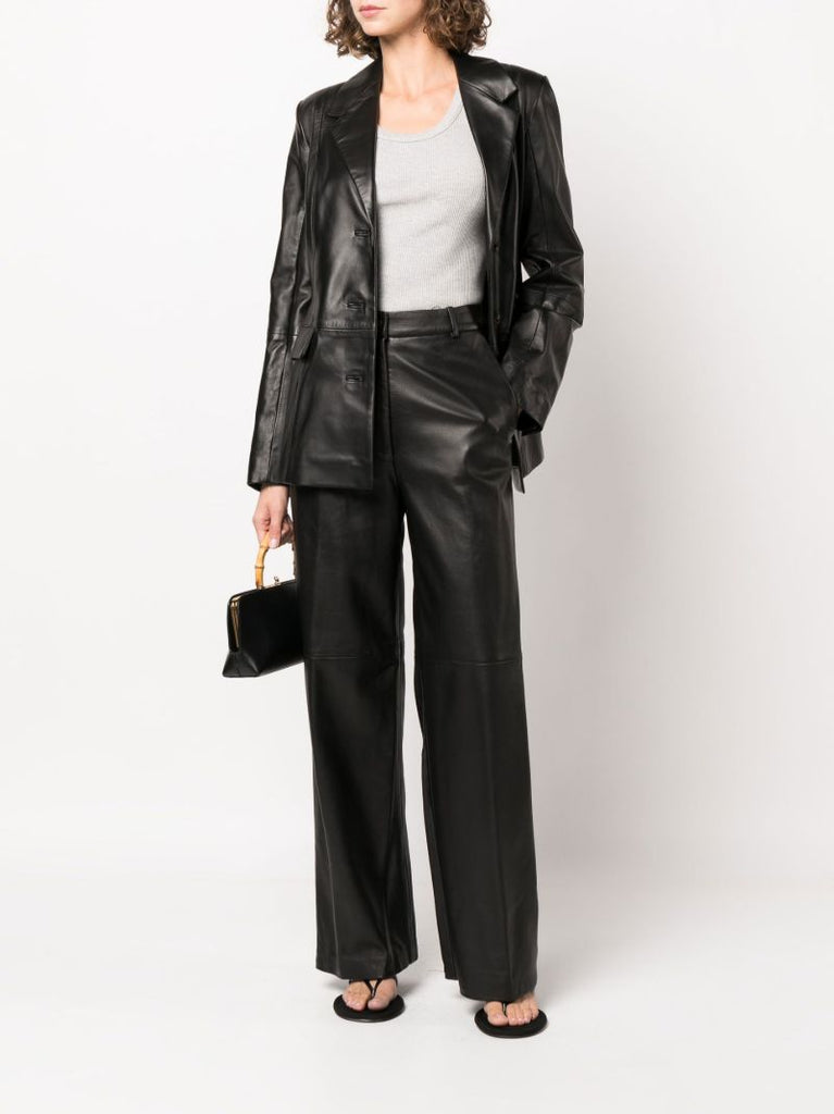 Black Noro Leather Trousers