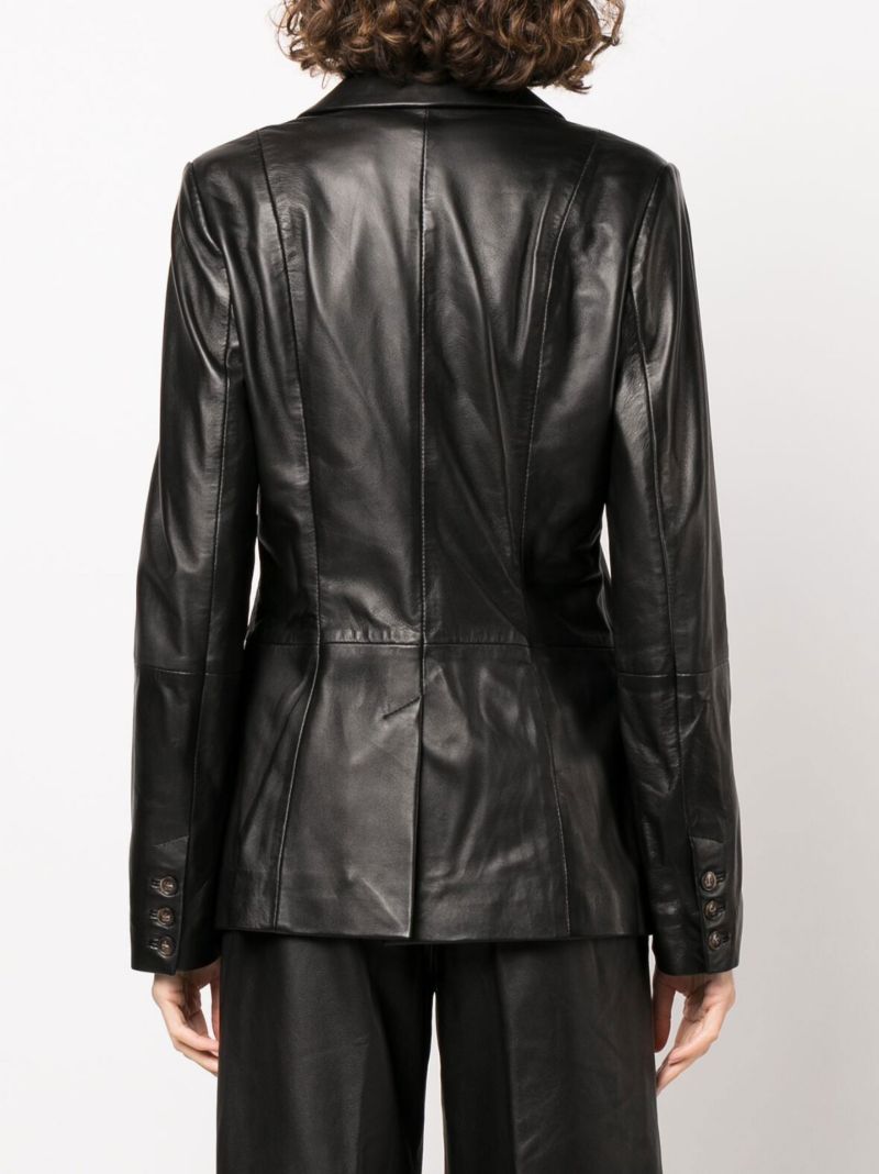 Black Stovset Leather Blazer