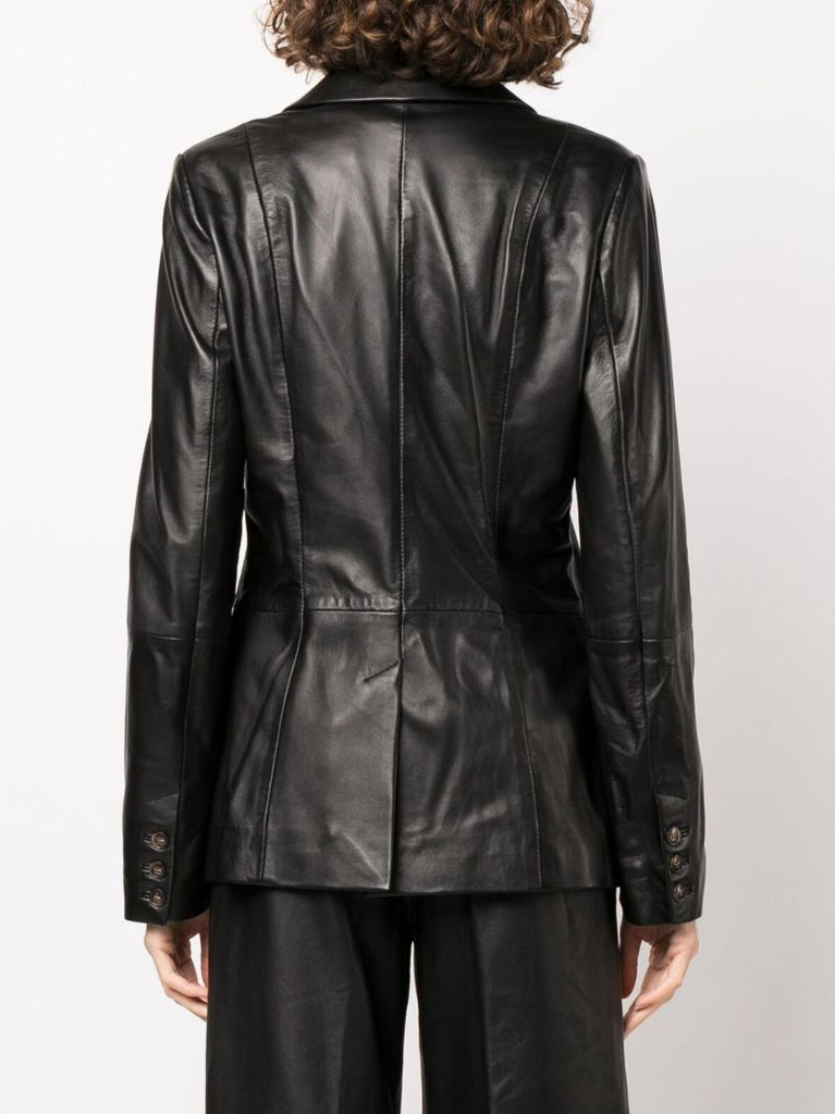 Black Stovset Leather Blazer