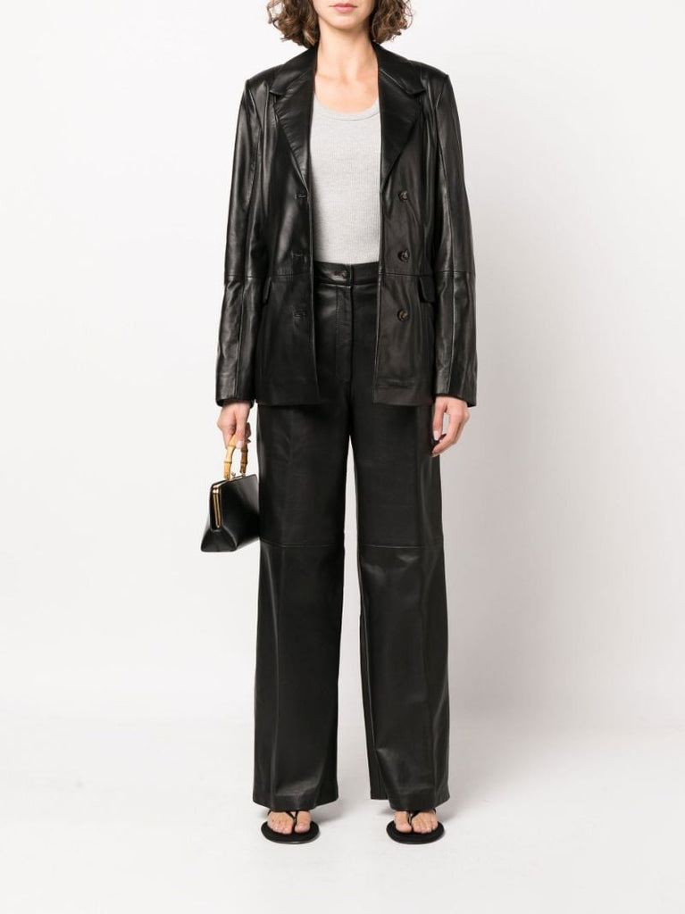 Black Stovset Leather Blazer