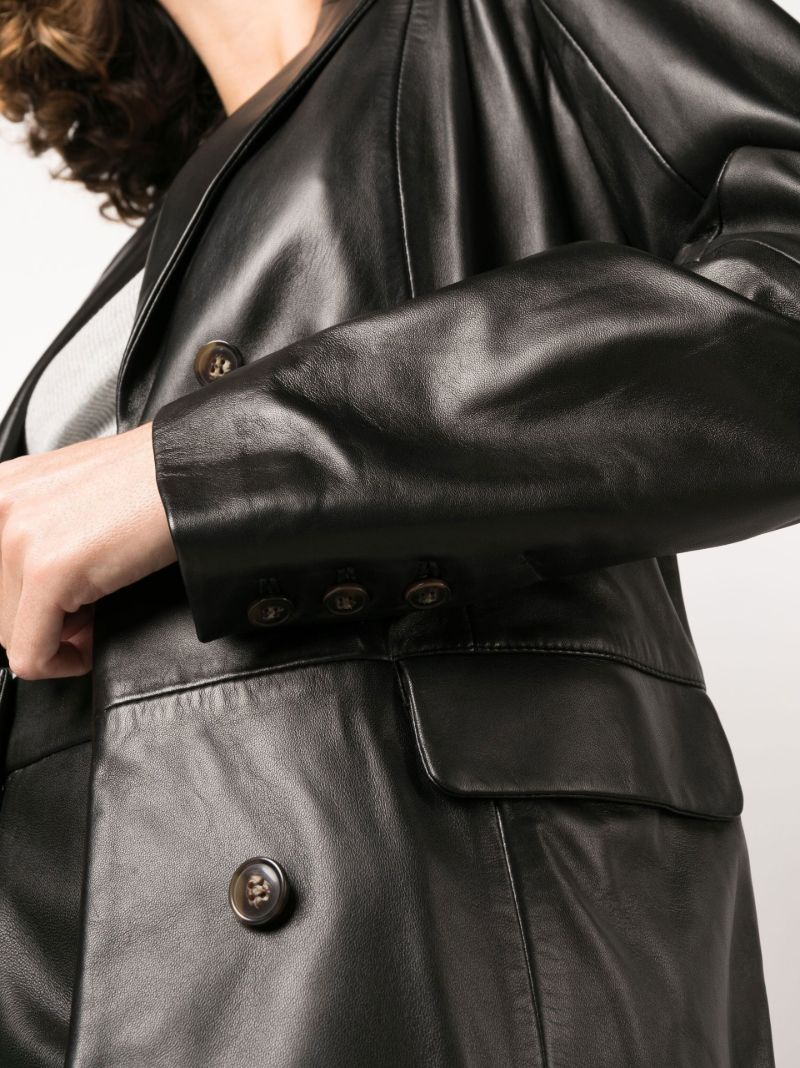 Black Stovset Leather Blazer