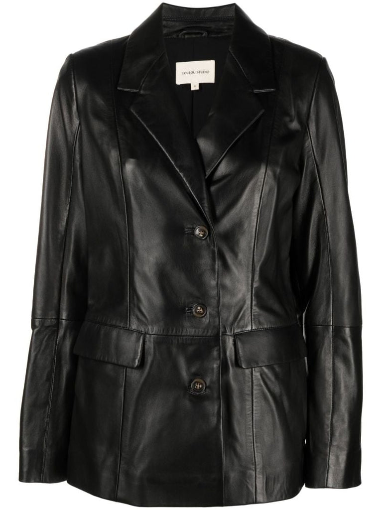 Black Stovset Leather Blazer