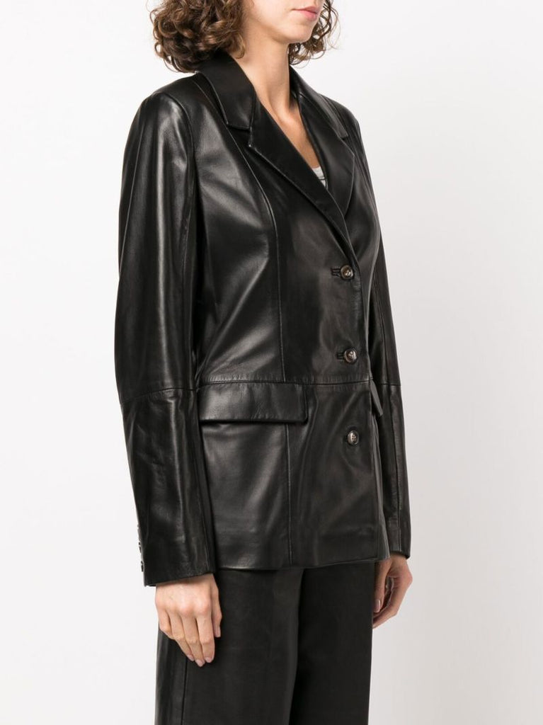 Black Stovset Leather Blazer
