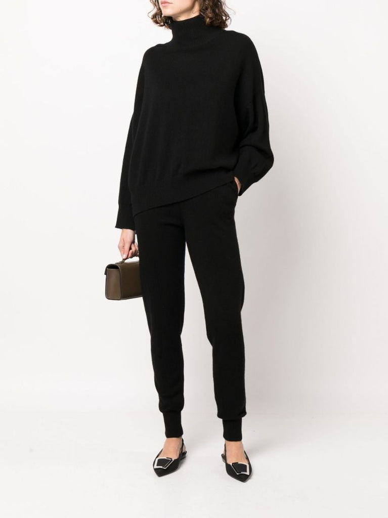 Black Roll-neck Cashmere Sweater