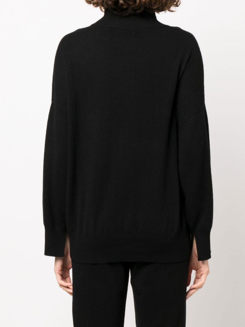 Black Roll-neck Cashmere Sweater