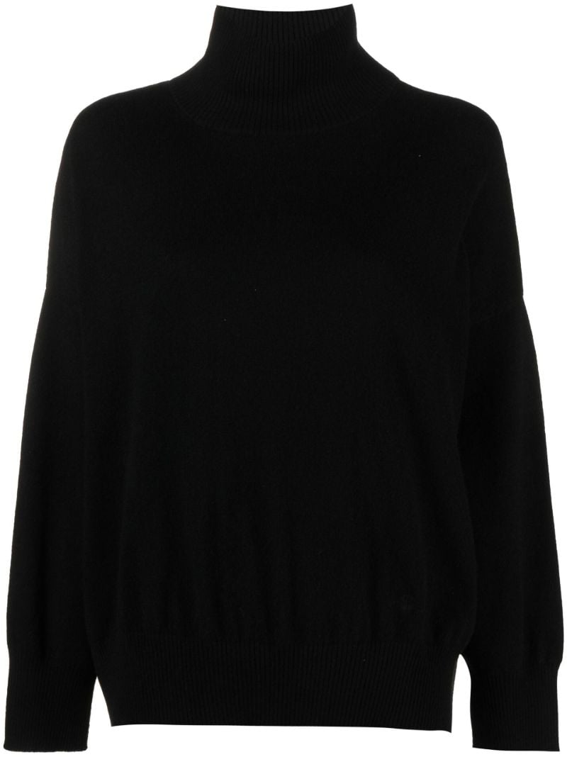 Black Roll-neck Cashmere Sweater