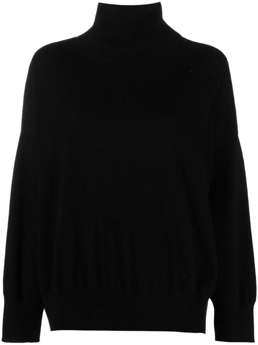 Black Roll-neck Cashmere Sweater