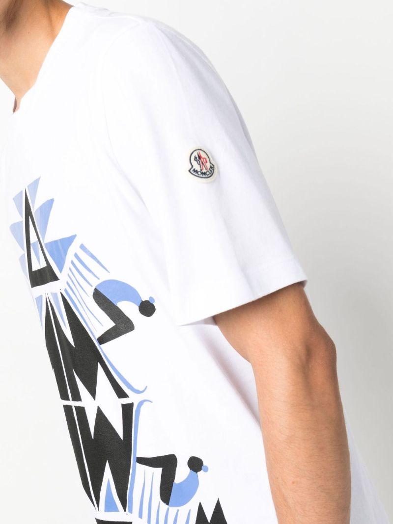 White Printed Cotton T-shirt