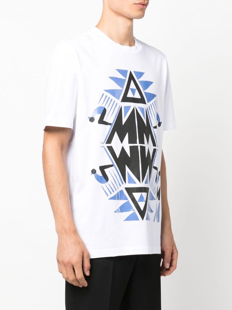 White Printed Cotton T-shirt